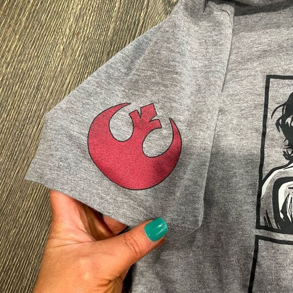 Star Wars Mens Official Rogue One Rebel Character Graphic Tee Crew Neck Gray M - Picture 3 of 6